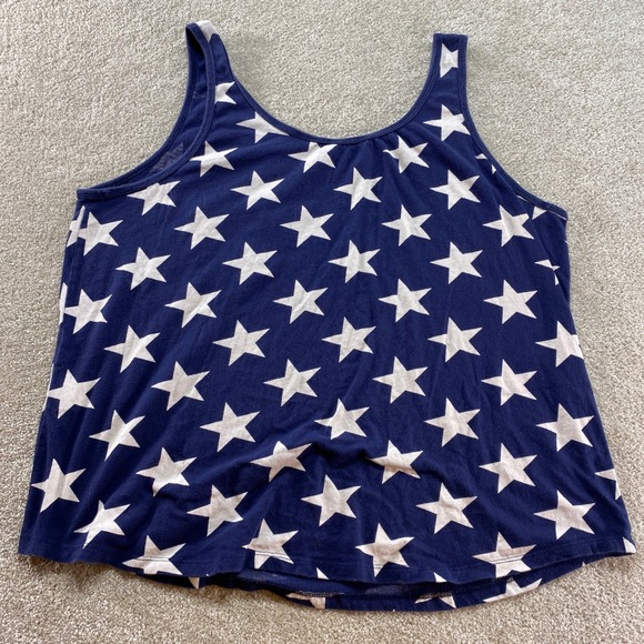 Levi's Tank Top Womens XL Blue White Star Print Scoop Neck Pocket Sleeveless - Picture 8 of 10